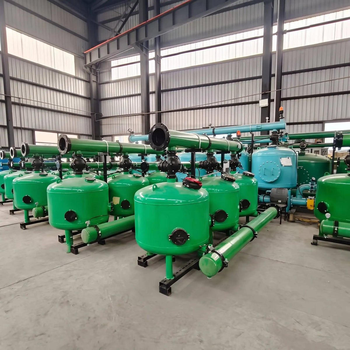 HYRT 自动反冲洗介质砂滤器高效净水过滤器，适用于农场温室灌溉