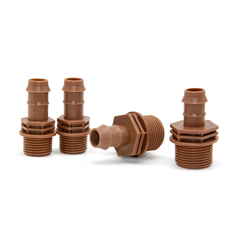 NPT Male Garden Plastic Irrigation System Pipe Fittings 1/2 Inch Threaded Drip Irrigation for Greenhouse Water Hose Home Use