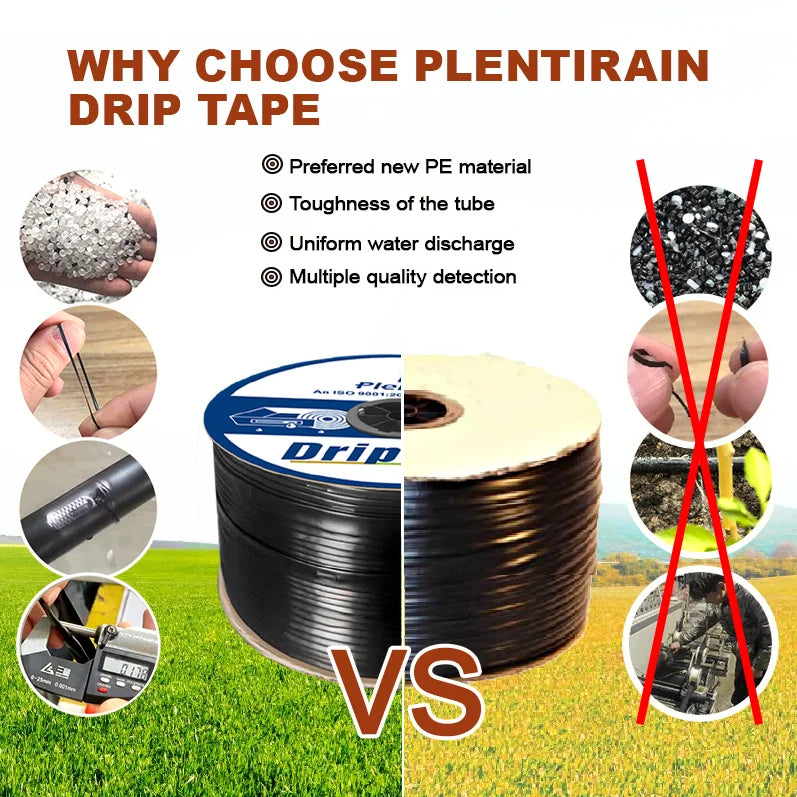 Agriculture Drip Lines 2000m Roll 0.4mm Irrigation Kit Price Drip Tape 16mm 22mm for 1 Hectare System with Pe Plastic Dripper