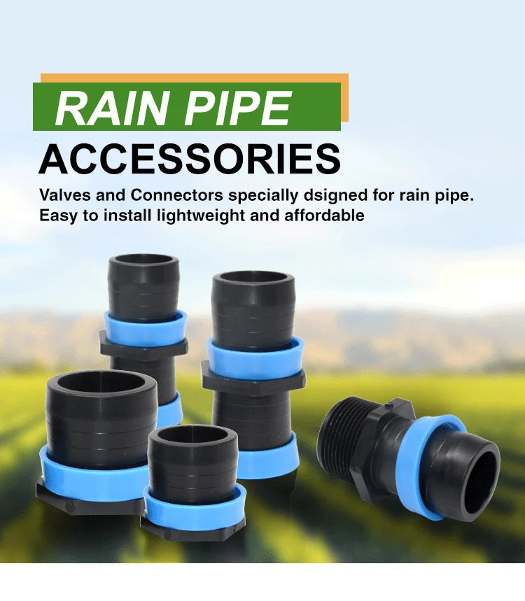 Plentirain Drip Blue Color Plastic Straight Lock Coupling Sprinkler Hose Connector Fitting Dn32*32 Model GSE0132