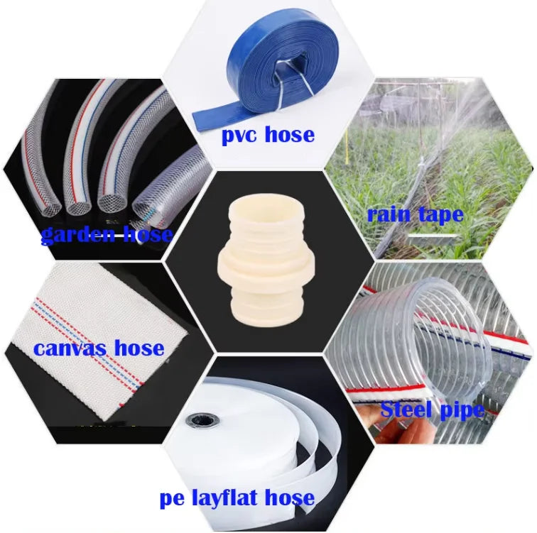 Plastic Garden Hose PVC Lay Flat Pipe Plugs Water Hose Coupling Pipe Fitting ABS Connector