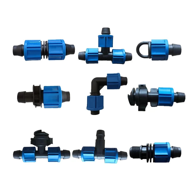 Plastic 16mm Drip Tape Accessories Y Type Tee Fitting Drip Irrigation Tape Connectors