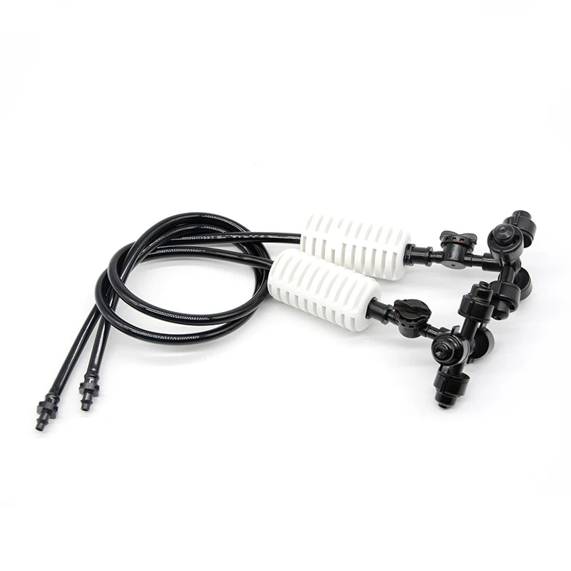 Four Way Cross Misting Irrigation System Micro Sprinkler Fogger Spray Nozzle Garden Hanging Sprinkler