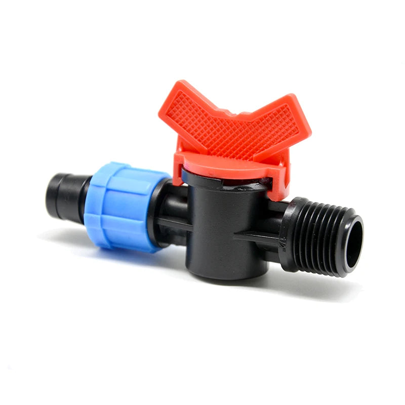 Mini on Offtake Valve for Thin Wall Drip Line Drip Irrigation System with Barbed Connector for 16mm PE Hose Garden Watering