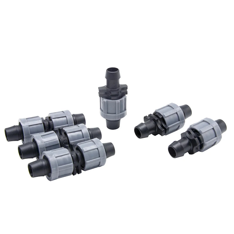Drip Irrigation Grey Color Drip Irrigation Pipe Fittings De16mm Lock Coupling for PE Pipe