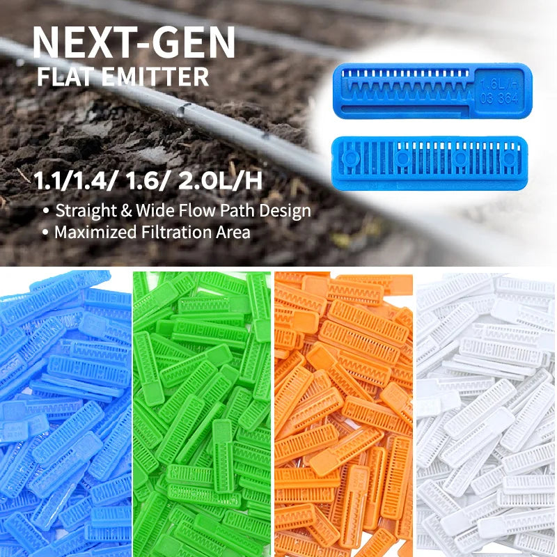 PLENTIRAIN PE Plastic Flat Emitters Drip Tape Dripper & Flat Dripper High Clogging Resistance for Drip Irrigation Accessories