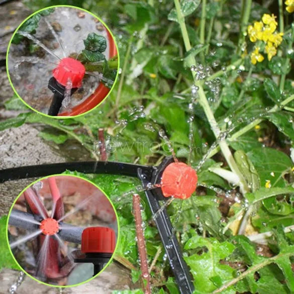 DIY 8 Holes Adjustable Online Dripper with Barbed Connector for Drip Irrigation System for Garden Pot Plants Seedlings Watering