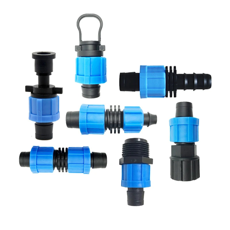 Drip Tape Couplings for Irrigation 16mm 2-Way Quick Connector Thread Lock Extension Joint Greenhouse