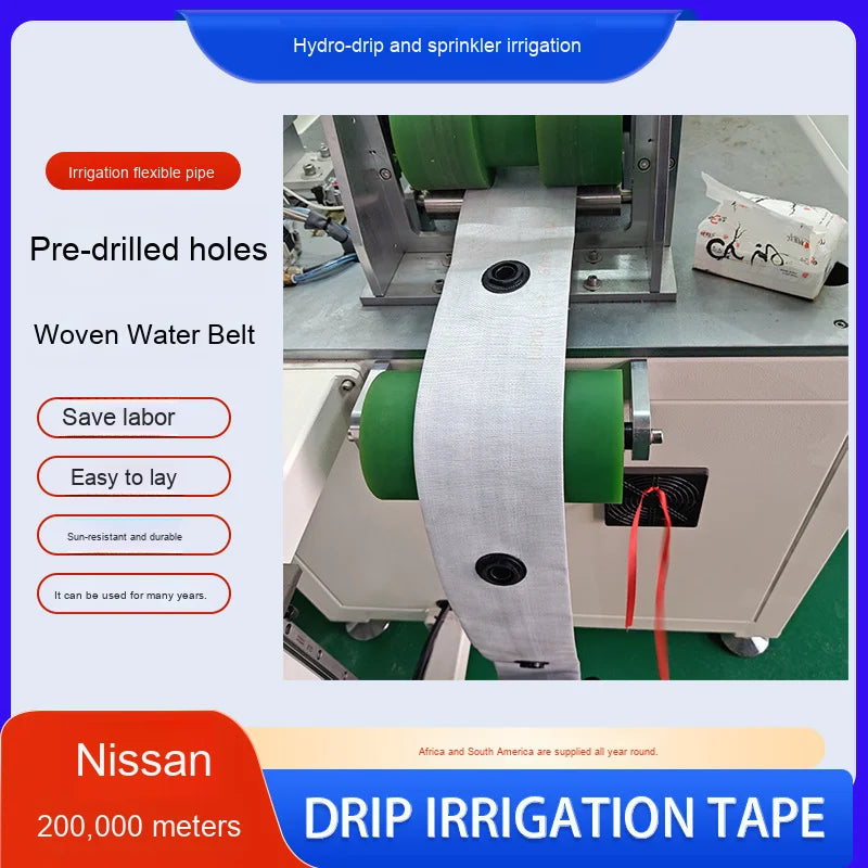 Pre-Holed Layflat PE Drip Irrigation Main Pipe Flexible Water Belt for Greenhouse Agricultural Watering Plastic Material