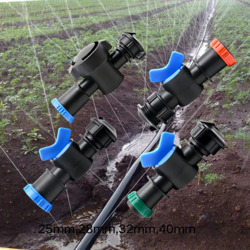 Plastic Irrigation Fittings Bypass Valve 40mm Micro Spray Tape Accessories Connector Valves Rain Hose Connector Greenhouse Home