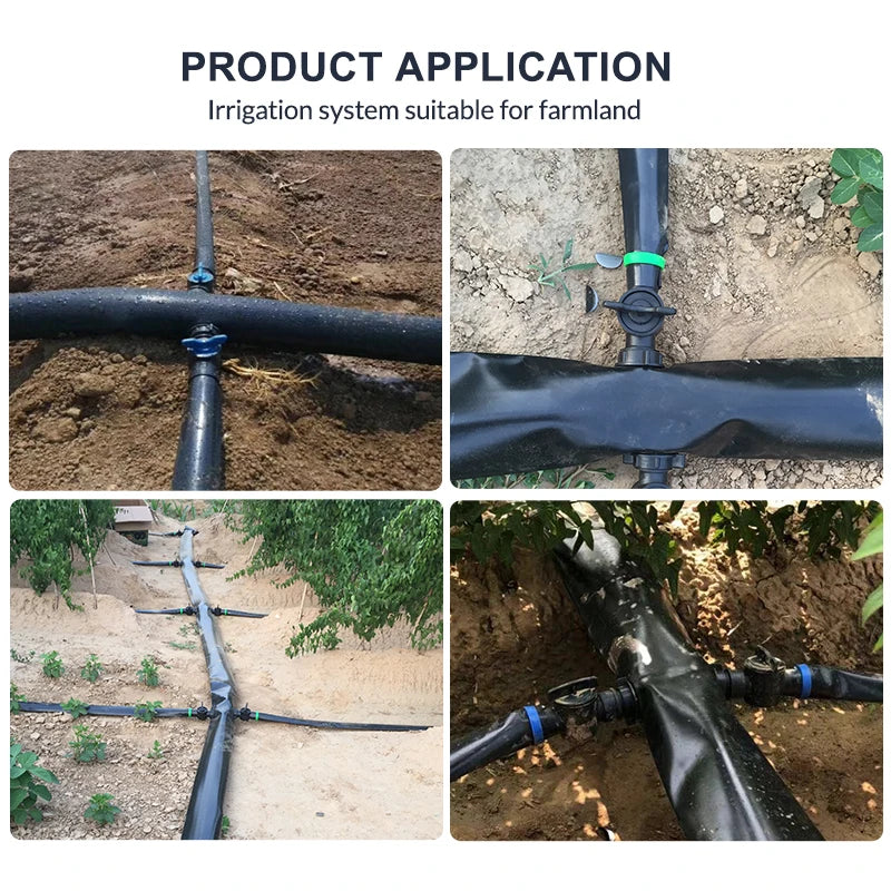 Plentirain Black De32mm Offtake Valve for Plastic Spray Tape Fittings Water-saving Irrigation System
