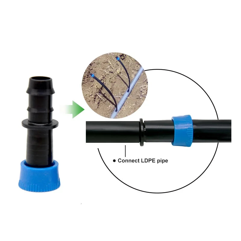 Plentirain Plastic Drip Tape Accessories Lock Ring Offtake De17mm Rubber Ring Barb Coupling Drip Irrigation System Aging
