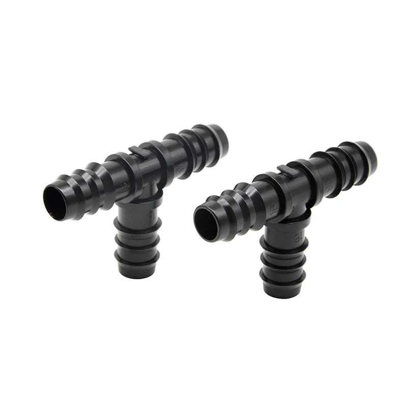 Plastic Drip Irrigation System Fittings Barbed Tee 16mm/20mm Water Tube Connectors for Home Use