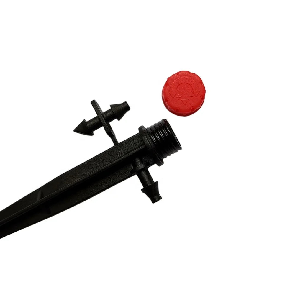 Micro Bubbler Drip Irrigation 360 Degree Adjustable Stake Water Dripper Garden Watering Use 4/7 Mm Hose Plastic 54*35*28 Cm 1/4"