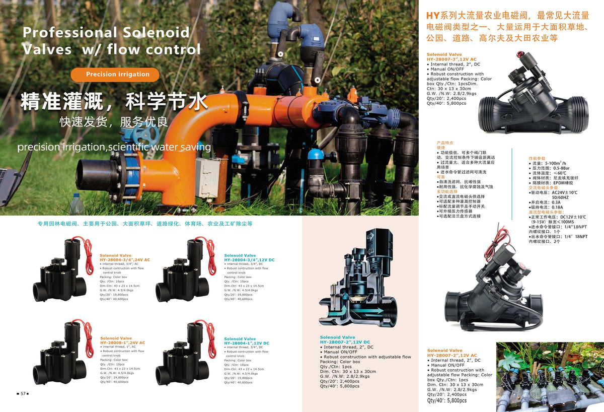 农业灌溉系统用优质灌溉控制器24V AV电动闭锁电磁阀
