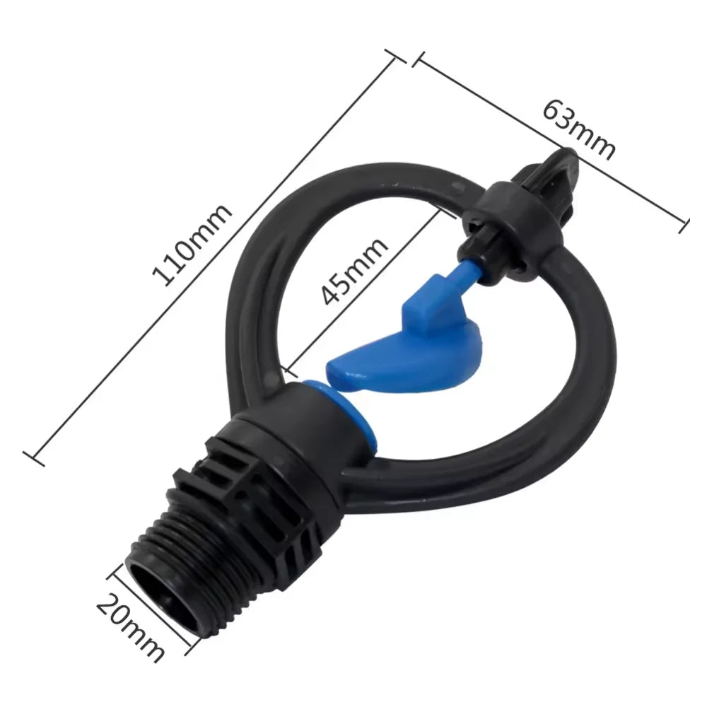 花园塑料洒水器 1/2' 3/4" 公头母头 360 度微型蝴蝶洒水器，适用于农场洒水灌溉系统