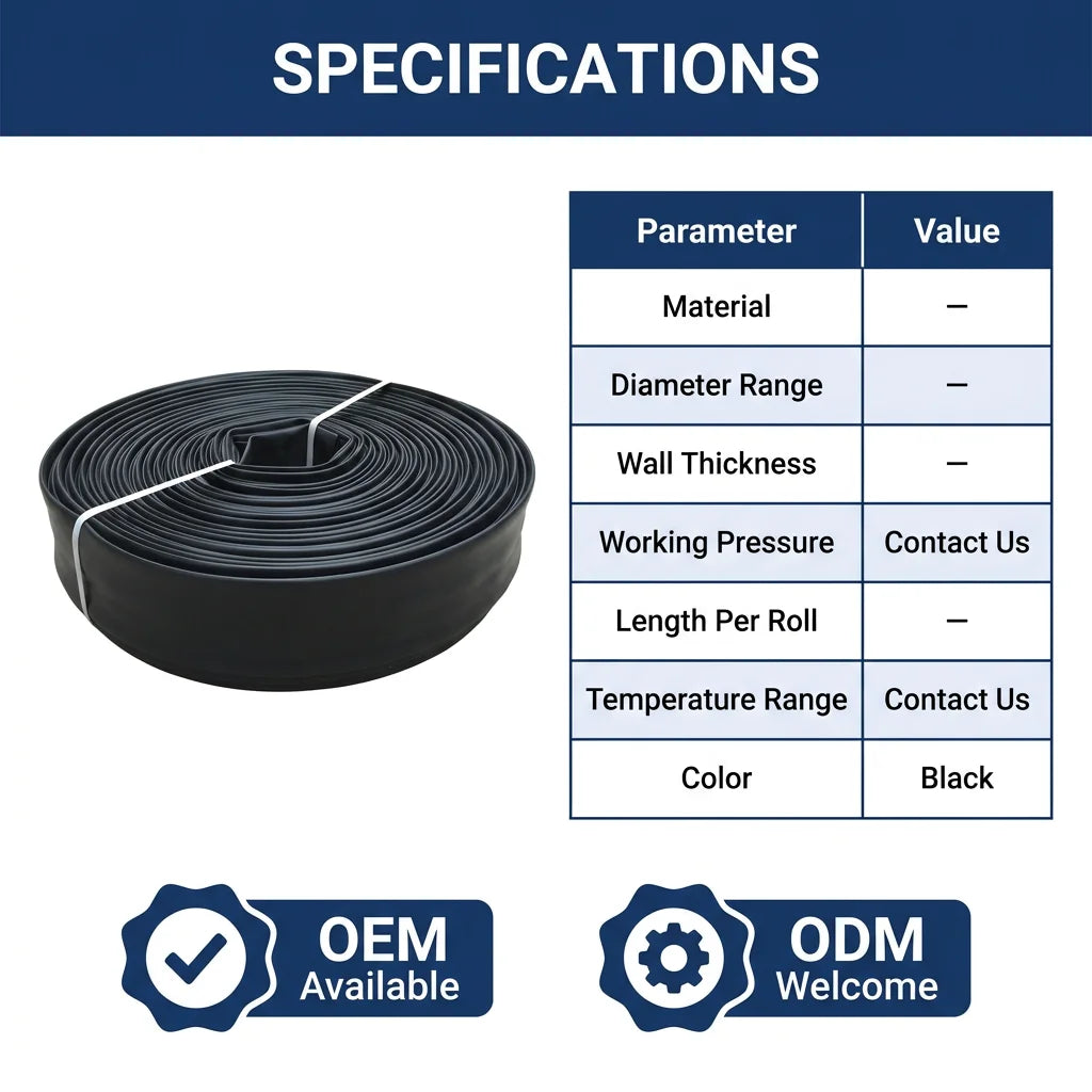 Lightweight PE Oval Hose for Agricultural Irrigation and Garden Watering Oval Flat Hose with 2-1/2'' Inch Diameter