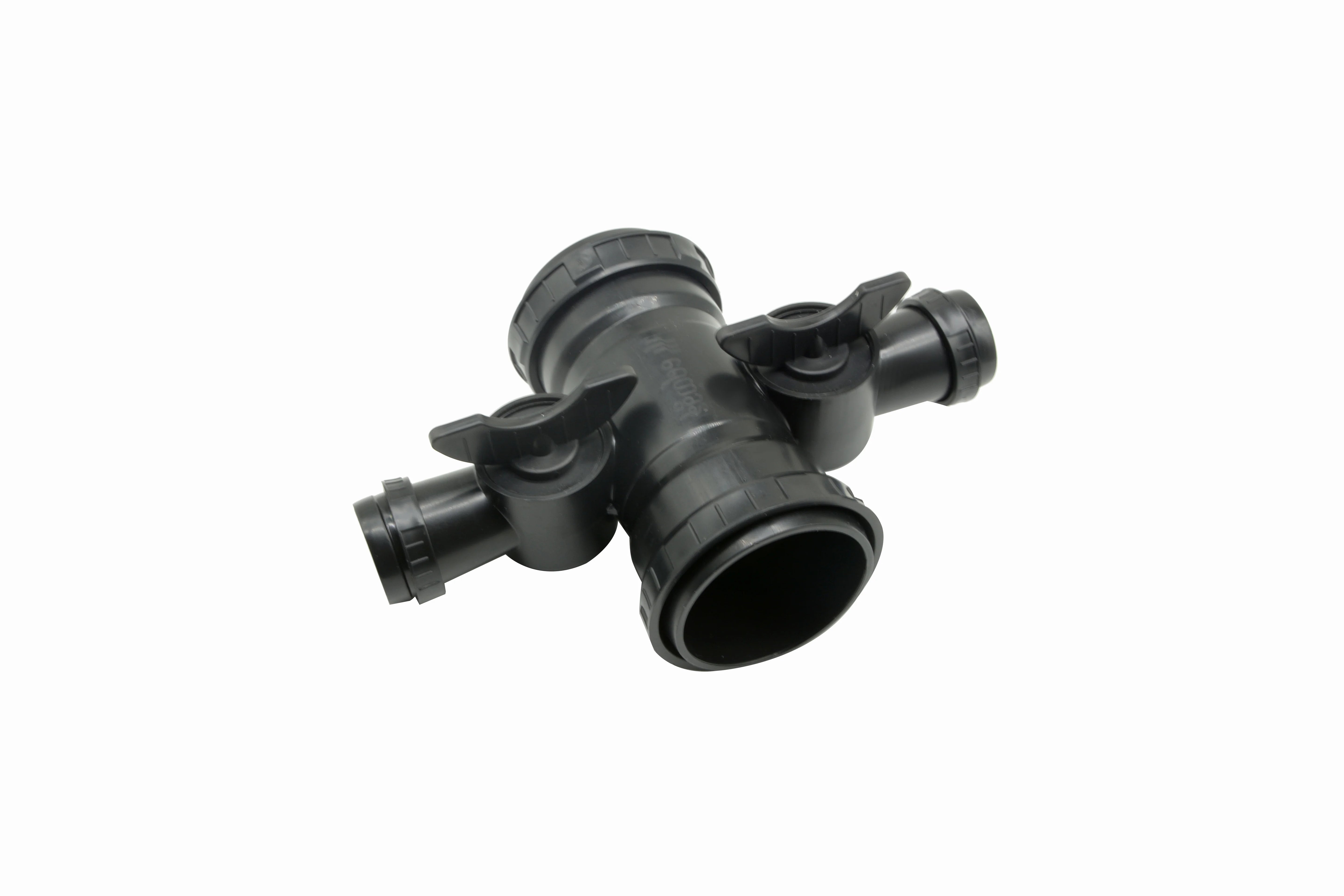 PVC UPVC PE Pipe Reducer Cross 75mm X 40mm Black for Greenhouse Water Hose Irrigation System Plumbing Drainage