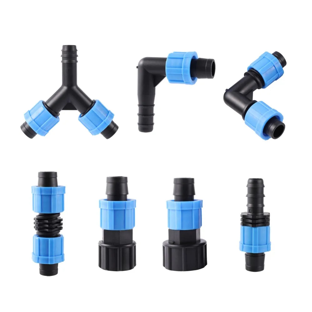 Drip Irrigation Tape Accessories Agricultural Lock Coupling for 16 mm Drip Tape