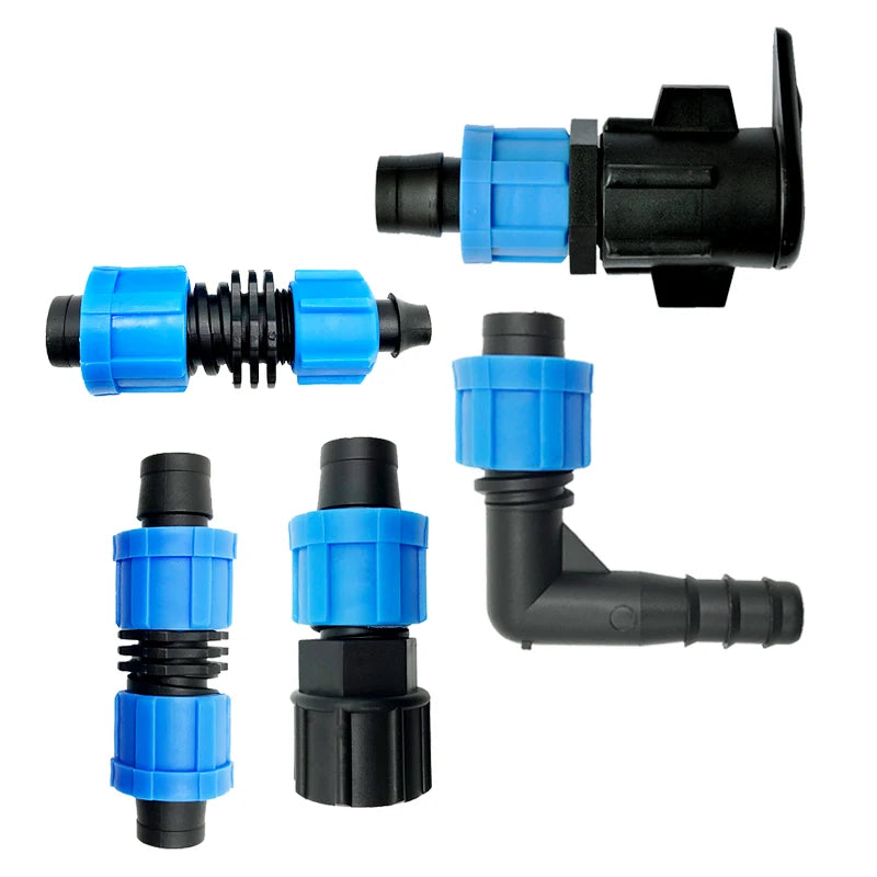 16 mm Flat Dripper Water Saving Drip Irrigation System Repeated Use Plastic Drip Tape Fittings and Accessory for Greenhouse
